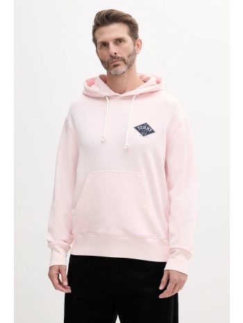 βαμβακερή μπλούζα tommy jeans χρώμα ροζ, με κουκούλα
