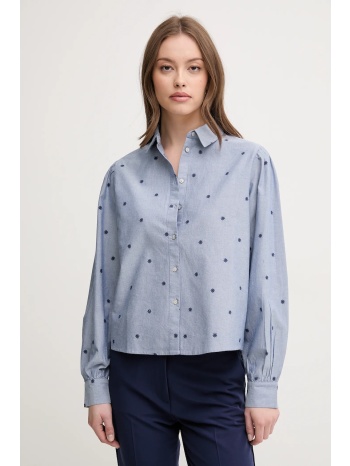βαμβακερό πουκάμισο united colors of benetton χρώμα μπλε