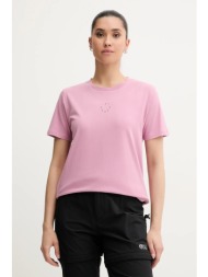 βαμβακερό μπλουζάκι picture virel χρώμα: ροζ, wts0575 100% οργανικό βαμβάκι