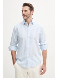 βαμβακερό πουκάμισο united colors of benetton ανδρικό, χρώμα: μπλε, 5y73uq05t 100% βαμβάκι