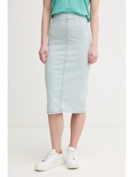 τζιν φούστα united colors of benetton χρώμα: μπλε, 4orhd004o 98% βαμβάκι, 2% ελαστάν