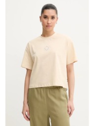 μπλουζάκι με λινό μείγμα picture hampy χρώμα: μπεζ, wts0570 80% οργανικό βαμβάκι, 20% λινό