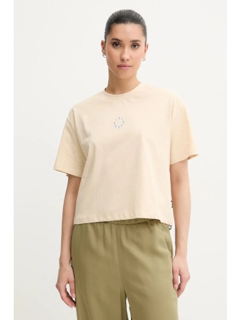 μπλουζάκι με λινό μείγμα picture hampy χρώμα μπεζ, wts0570