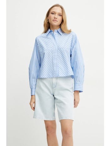 βαμβακερό πουκάμισο ivy oak brittney χρώμα μπλε, io112354