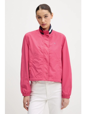 μπουφάν tommy jeans χρώμα ροζ, dw0dw20439 κύριο υλικό
