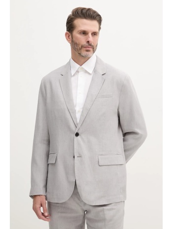 λινό πανωφόρι calvin klein ανδρικό, χρώμα γκρι, lv04lb447g