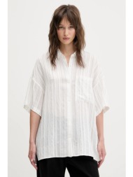 πουκάμισο bimba y lola χρώμα: άσπρο, 251br2003.11050 78% βισκόζη, 21% πολυαμίδιο, 1% πολυεστέρας