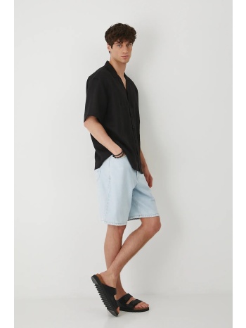 πουκάμισο από λινό medicine ανδρικά, χρώμα μαύρο 100% λινό