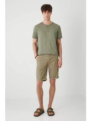 λινό σορτς medicine χρώμα πράσινο κύριο υλικό 67%