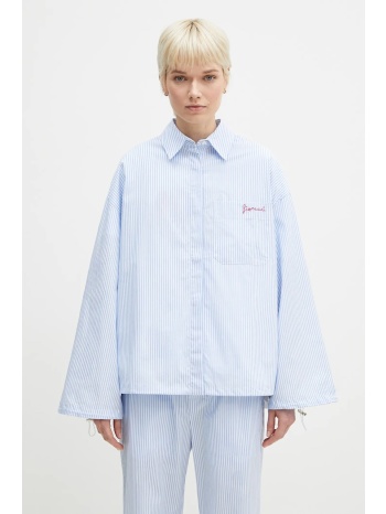 βαμβακερό πουκάμισο fiorucci striped embroidered drawstring