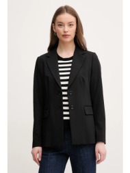 σακάκι united colors of benetton χρώμα: μαύρο, 2r4cdw02w κύριο υλικό: 66% πολυεστέρας, 28% βισκόζη, 
