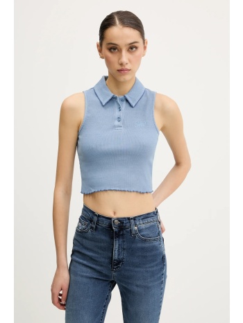 top tommy jeans χρώμα μπλε, dw0dw20295 95% βαμβάκι, 5%