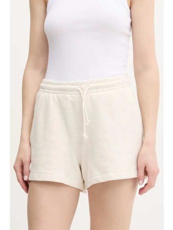 βαμβακερό σορτσάκι tommy jeans χρώμα μπεζ, dw0dw20353 100%