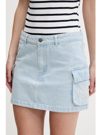 τζιν φούστα karl kani χρώμα μπλε, pd00001820 100% βαμβάκι