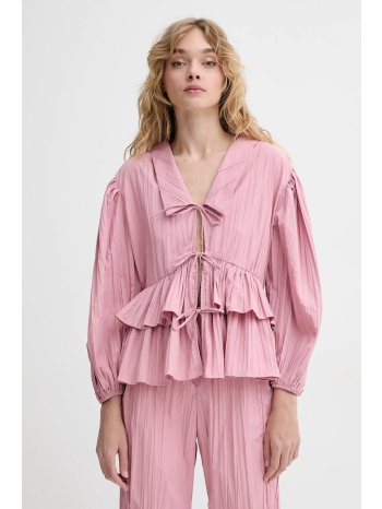 πουκάμισο stine goya χρώμα ροζ, sg-ss25-t054-2342 100%