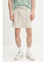 βαμβακερό σορτσάκι tommy jeans ανδρικό, χρώμα: μπεζ, dm0dm21948 100% βαμβάκι