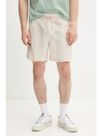 βαμβακερό σορτσάκι tommy jeans ανδρικό, χρώμα μπεζ