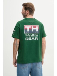 βαμβακερό μπλουζάκι tommy hilfiger sailing ανδρικό, χρώμα: πράσινο, mn0mn00013 100% βαμβάκι