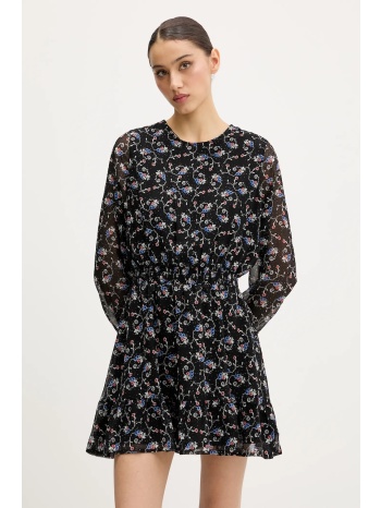 φόρεμα tommy jeans χρώμα μαύρο, dw0dw20338 100% πολυεστέρας