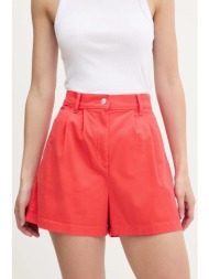 σορτς tommy jeans χρώμα: κόκκινο, dw0dw21643 96% βαμβάκι, 4% ελαστάν