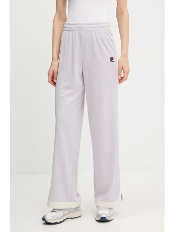 παντελόνι φόρμας fila lorce χρώμα μοβ, faw1012 100%