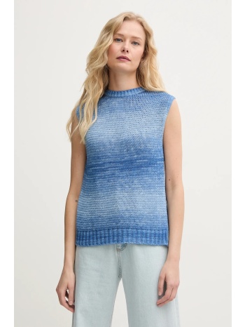 βαμβακερό πουλόβερ united colors of benetton χρώμα μπλε