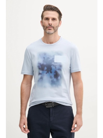 βαμβακερό μπλουζάκι calvin klein ανδρικό, χρώμα μπλε