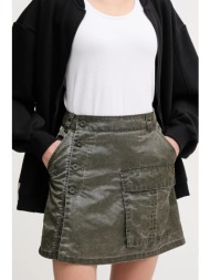 φούστα alpha industries vintage mini skirt χρώμα: πράσινο, 156052 100% νάιλον