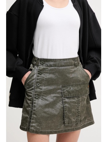 φούστα alpha industries vintage mini skirt χρώμα πράσινο
