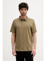 βαμβακερό μπλουζάκι πόλο calvin klein ανδρικό, χρώμα: πράσινο, lv04lb276g 100% βαμβάκι