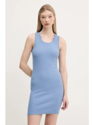 φόρεμα tommy jeans χρώμα: μπλε, dw0dw20674 96% βαμβάκι, 4% ελαστάν