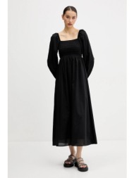 βαμβακερό φόρεμα tommy jeans χρώμα: μαύρο, dw0dw21335 100% βαμβάκι