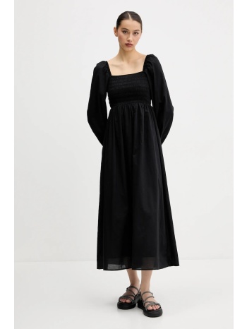 βαμβακερό φόρεμα tommy jeans χρώμα μαύρο, dw0dw21335 100%