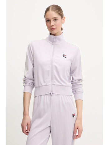 μπλούζα fila lorce χρώμα μοβ, faw1011 100% πολυεστέρας
