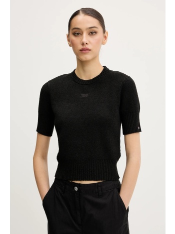 πουλόβερ tommy jeans χρώμα μαύρο, dw0dw20380 72%