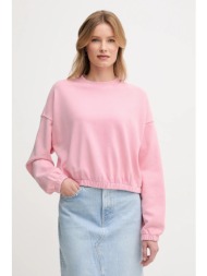 βαμβακερή μπλούζα united colors of benetton γυναικεία, χρώμα: ροζ, 39bld109o 100% βαμβάκι