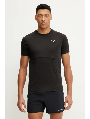 μπλουζάκι προπόνησης puma χρώμα μαύρο, 629673 κύριο υλικό