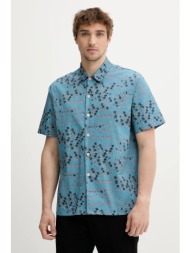 βαμβακερό πουκάμισο ps paul smith ανδρικό, χρώμα: τιρκουάζ, m2r.695u.p22315 100% βαμβάκι