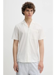 πουκάμισο hugo χρώμα: μπεζ, 50539690 100% πολυεστέρας