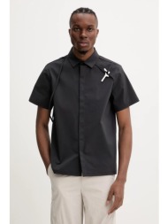 πουκάμισο heliot emil χρώμα: μαύρο, ss25_m_05_042_blk01_co 94% νάιλον, 6% σπάντεξ