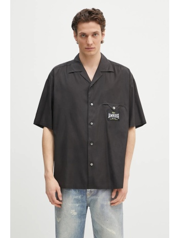 πουκάμισο ambush s/s satin shirt χρώμα μαύρο, 12115311 61%
