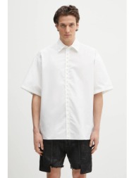 πουκάμισο ambush pearl button shirt χρώμα: άσπρο, 12115313 61% βαμβάκι, 39% πολυεστέρας
