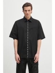 πουκάμισο ambush pearl button shirt χρώμα: μαύρο, 12115313 61% βαμβάκι, 39% πολυεστέρας