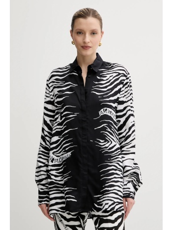 πουκάμισο versace jeans couture χρώμα μαύρο, 78hal2p2