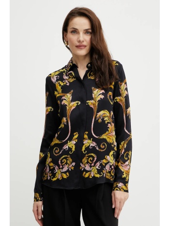 πουκάμισο versace jeans couture χρώμα μαύρο, 78hal2p1
