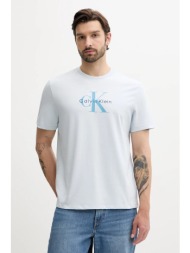 μπλουζάκι calvin klein jeans χρώμα: μπλε, lv04rb862g 100% βαμβάκι