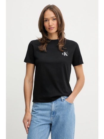 βαμβακερό μπλουζάκι calvin klein jeans χρώμα μαύρο