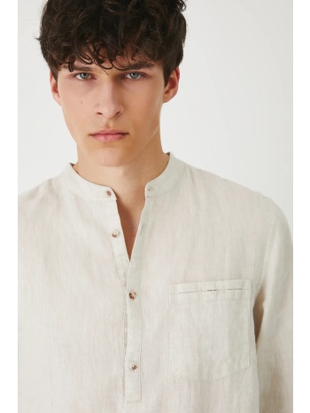 πουκάμισο από λινό medicine ανδρικά, χρώμα μπεζ 100% λινό