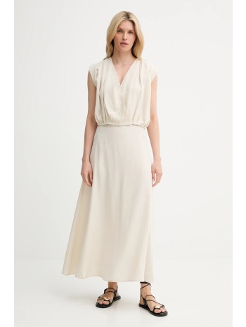 μπλούζα και φούστα answear lab χρώμα μπεζ 92% lyocell, 8%