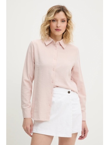 πουκάμισο από λινό answear lab χρώμα ροζ 50% βαμβάκι, 50%